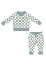 Checkerboard Sweatshirt & Jogger Set - Gray Mist