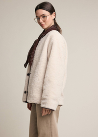 Rahat Reversible Sherpa Paisley Jacket - Bandana Brown
