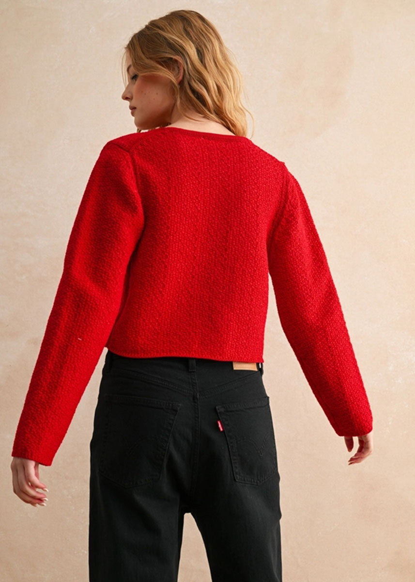 Mira Tie-Front Top - Red