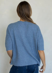 Cherie Ribbed Cardigan - Dusty Blue