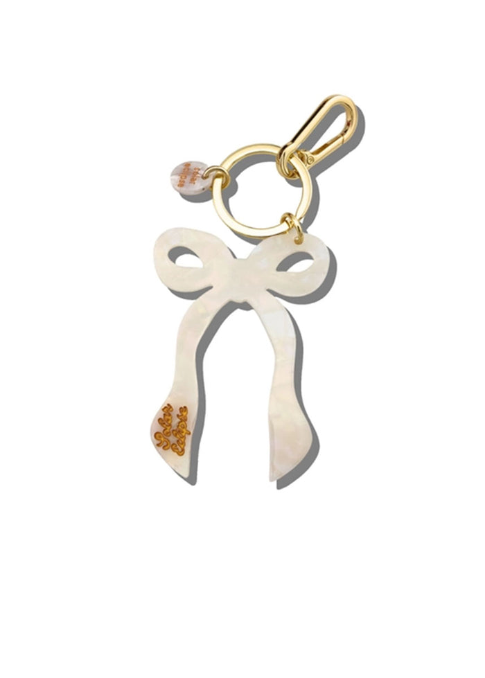Bow Bag Charm Keychain - White