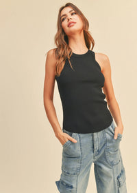 Tucker Classic Ribbed Tank - Black