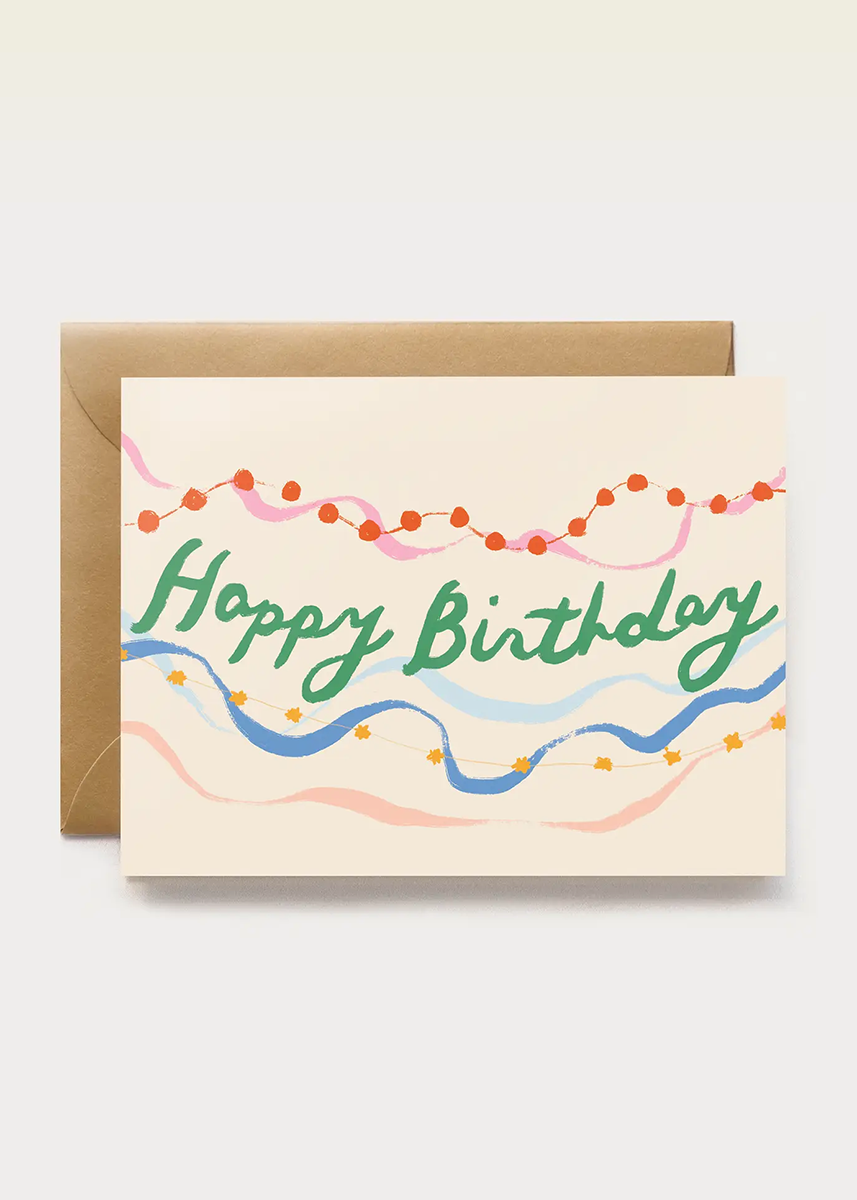 Streamers Birthday Card