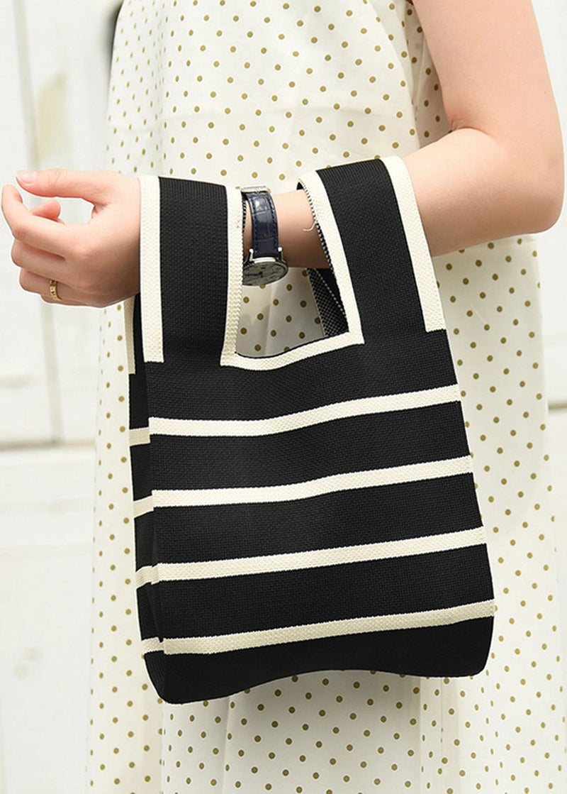 Striped Crochet Tote Bag