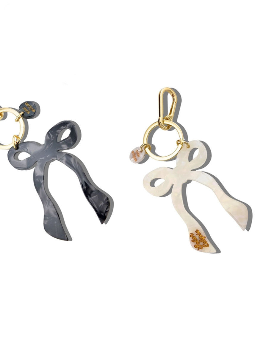 Bow Bag Charm Keychain - Black