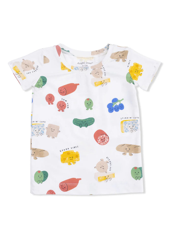 2-Piece Pajama Shorts Set - Charcuterie Cuties