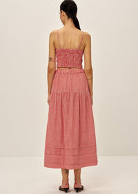 Jamie Midi Skirt - Red Gingham