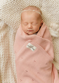 Cotton Receiving & Swaddle Blanket - Ballet Slipper Pink
