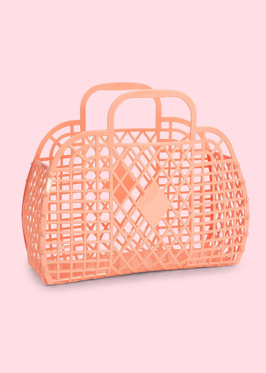 Small Retro Basket - Coral