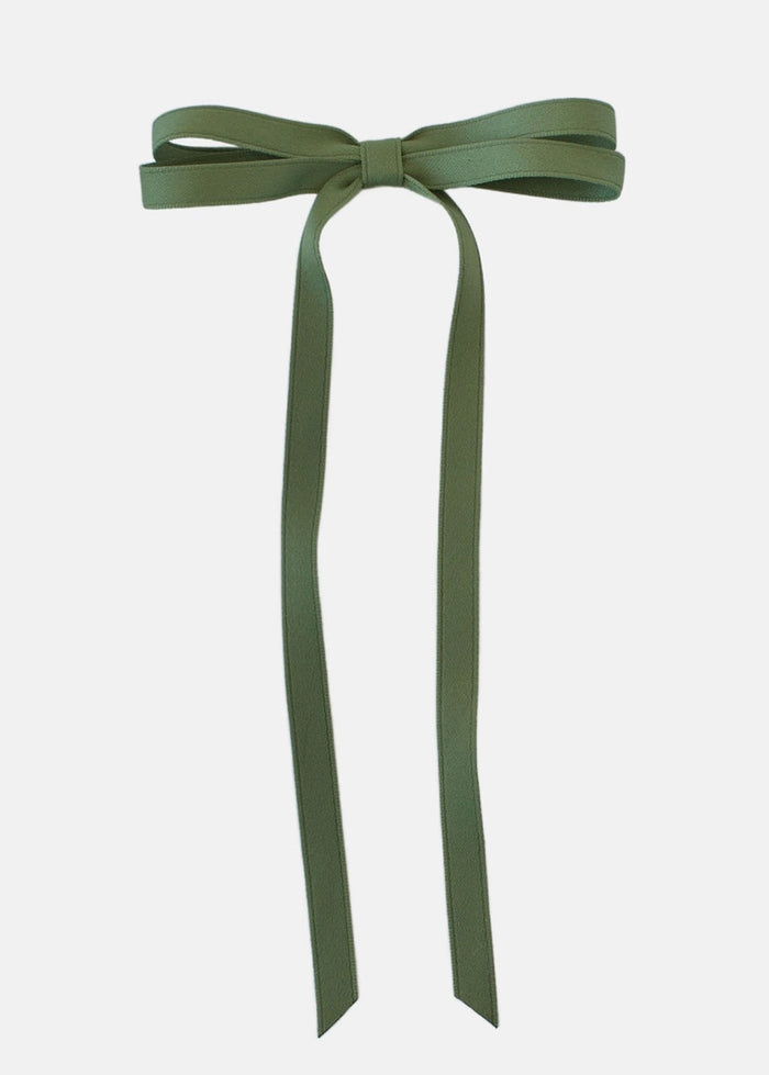Olivia Matte Satin Bow - Olive
