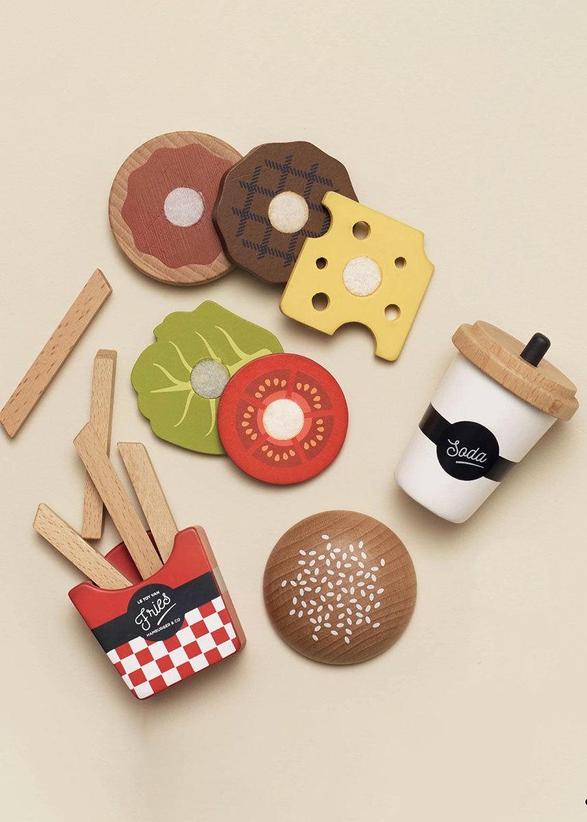 Wooden Gourmet Hamburger Set