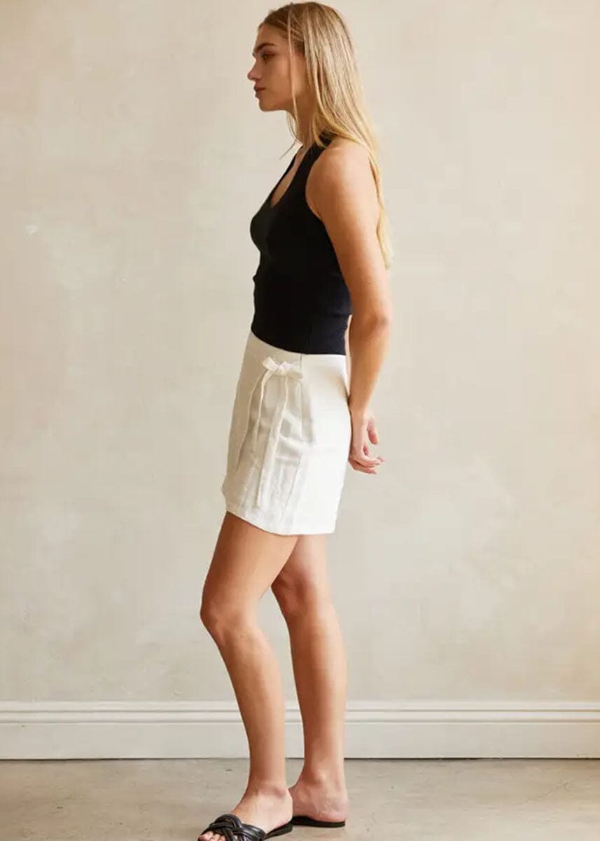 Adelle Wrap Mini Skort - White