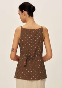 Elsie Top - Brown Ivory Dot