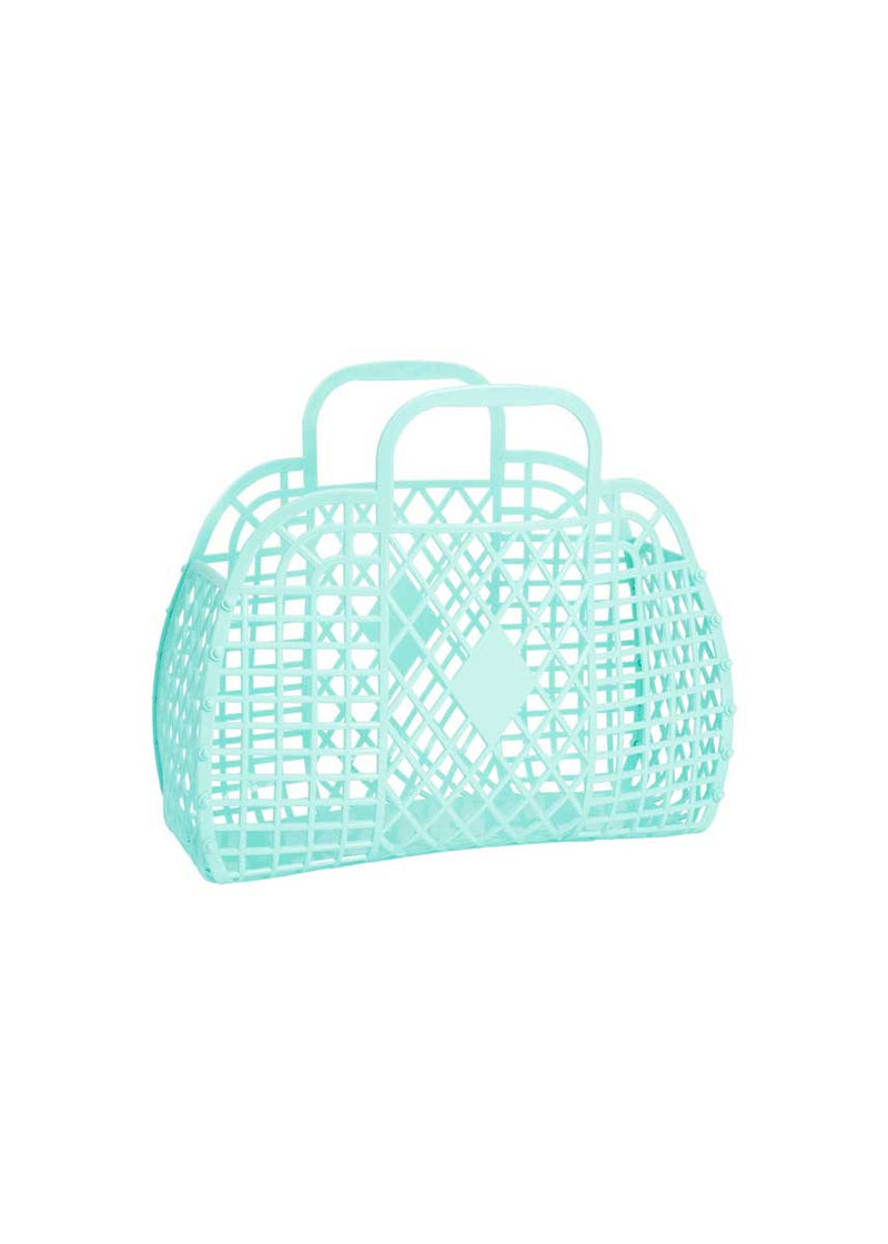 Small Retro Basket - Seafoam