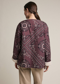 Rahat Reversible Sherpa Paisley Jacket - Bandana Brown
