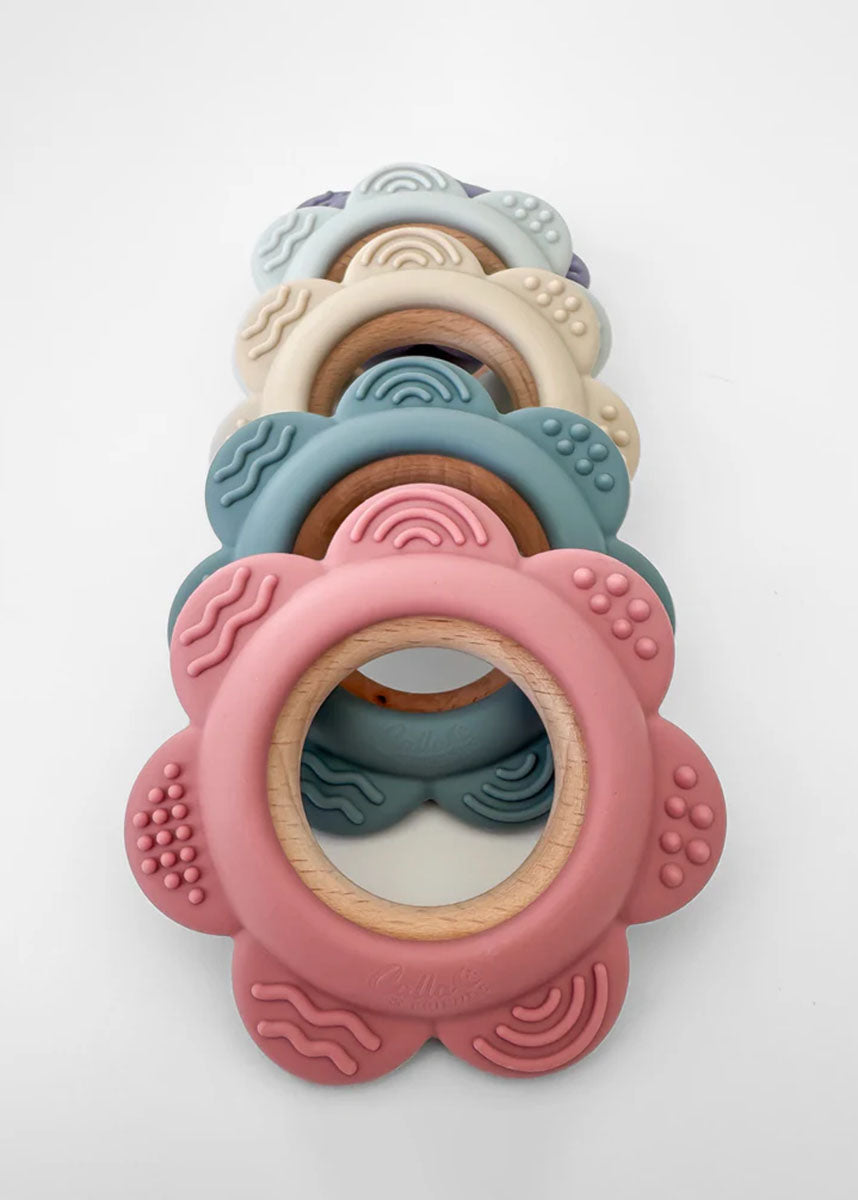 Garden Party Flower Teether - Linen