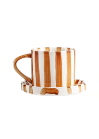 Tratto Cafe Cup & Saucer Set - Honey Stripe