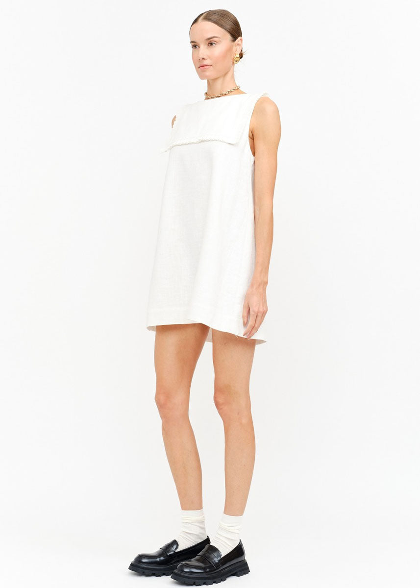 Harper Linen Mini Dress - Off White