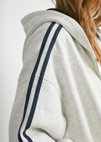 Carson Zip-Up Hoodie - Grey & Navy