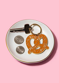 Soft Pretzel Enamel Keychain