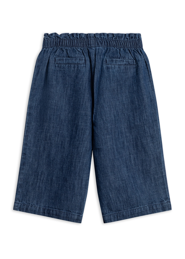 Rumi Ruffle Wide Leg Pant - Chambray