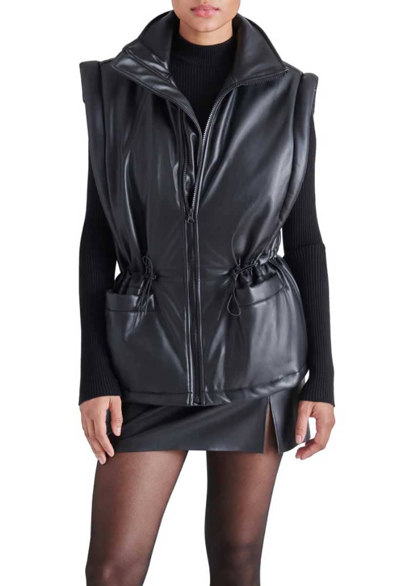 Celestina Faux Leather Vest - Black – Alice & Wonder