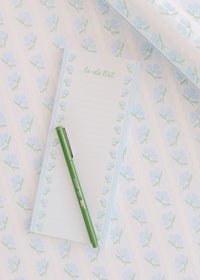 Blue Flower Wavy List Notepad