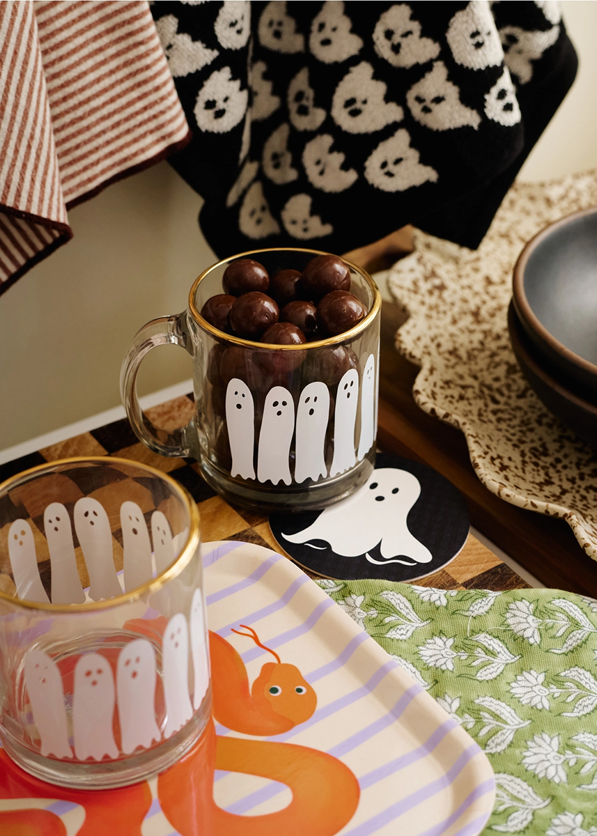 Spooky Ghost Halloween Coasters - Set of 4