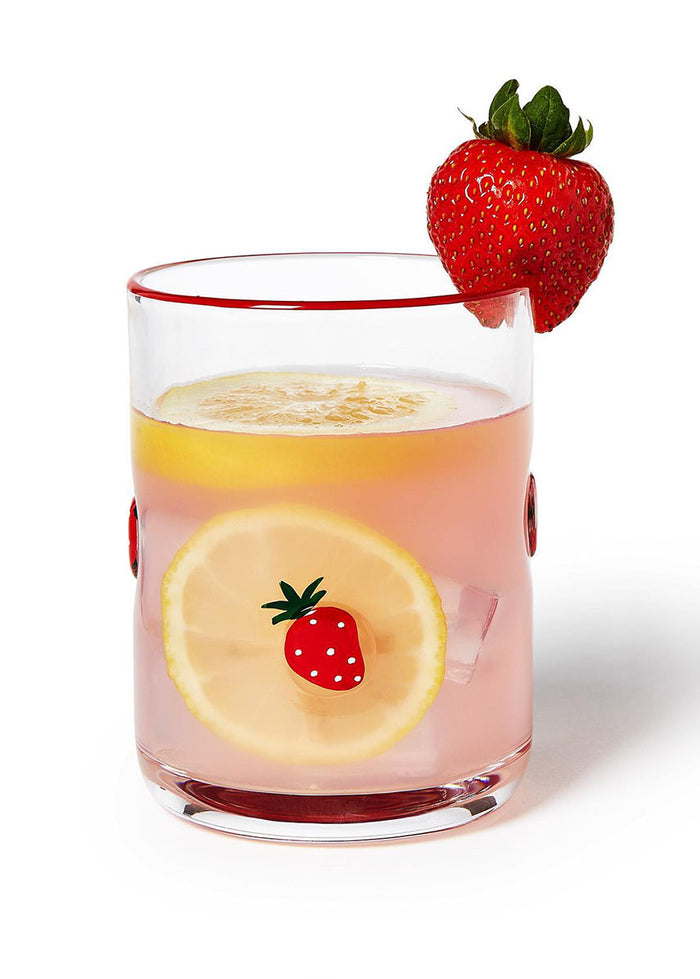 Painted Strawberries Glass