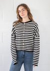 Piper Striped Cardigan - Ivory & Black