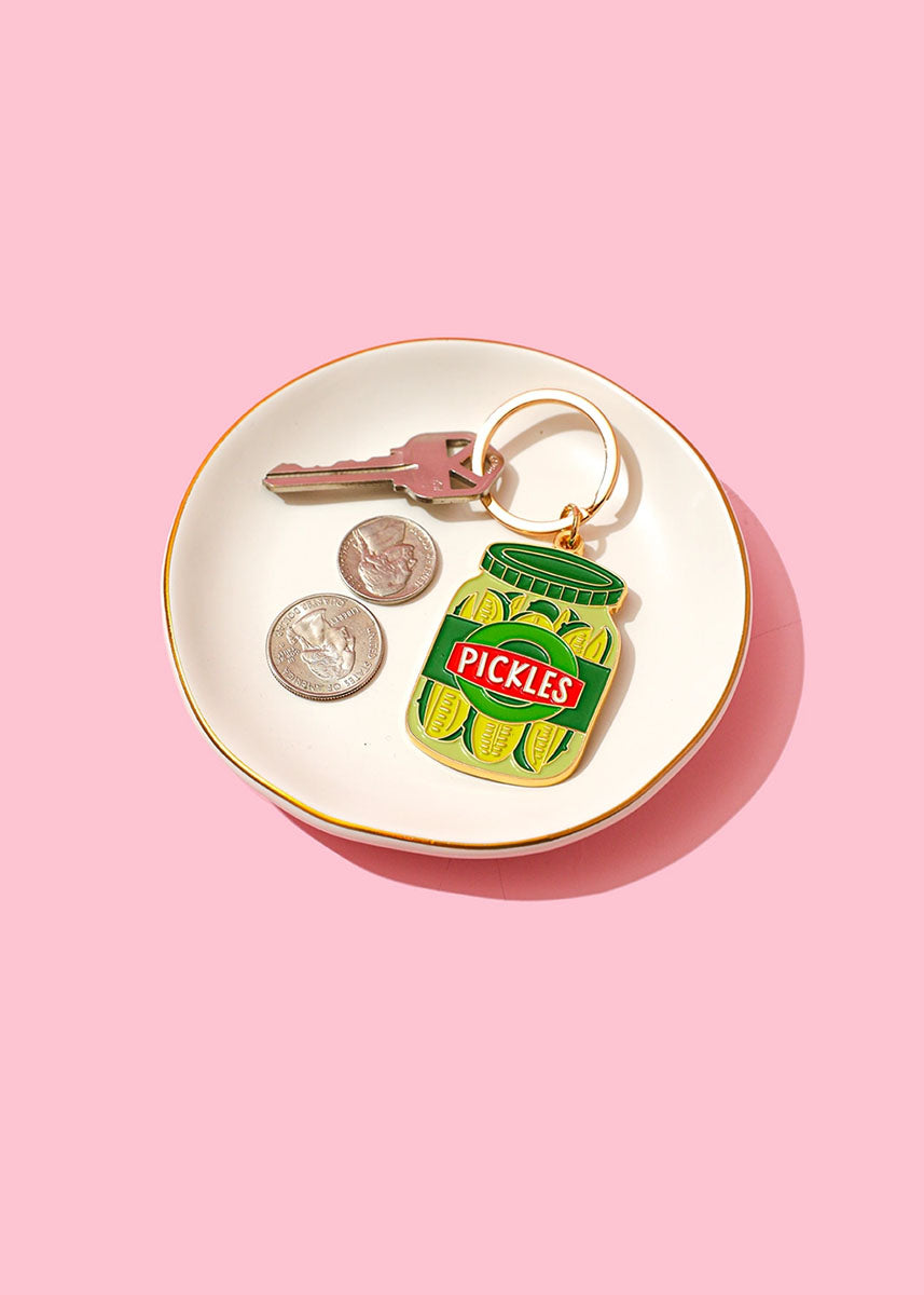 Pickle Jar Enamel Keychain