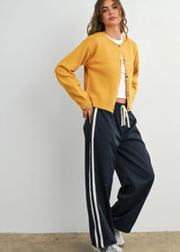Acadia Striped Drawstring Pants - Navy & White