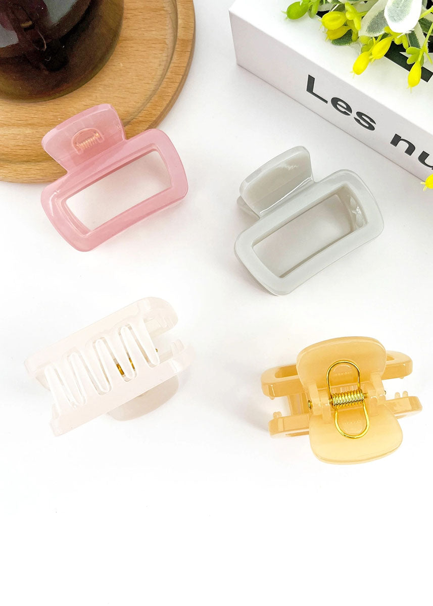 Mini Square Jelly Claw Clip - Yellow