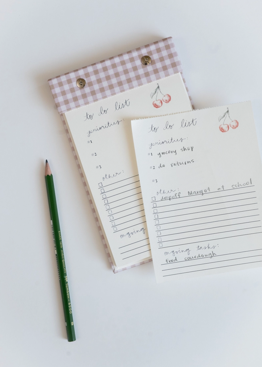To-Do List Notepad - Oatmeal Gingham