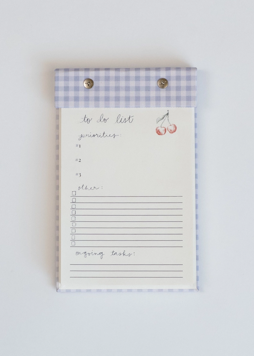 To-Do List Notepad - French Blue Gingham