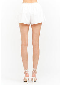 Genesis Wide Leg Ribbon Shorts - Off-White