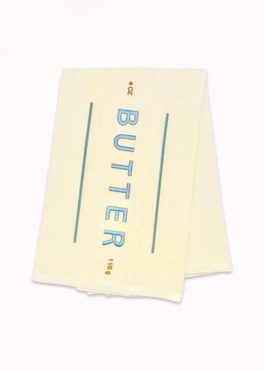Butter Me Up Embroidered Tea Towel
