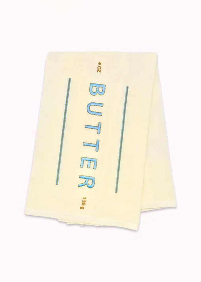 Butter Me Up Embroidered Tea Towel