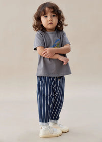 Toddler Relaxed Tapered Pant - Navy Stripes