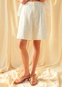 Magnolia Linen Bermuda Shorts - White