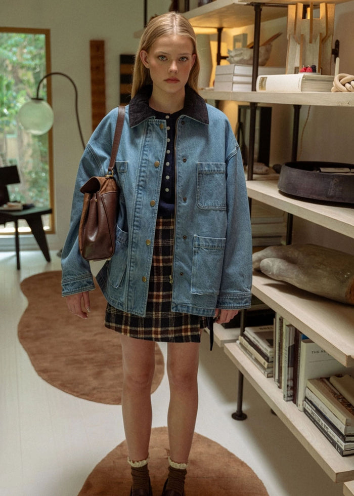 Fern Corduroy Collar Jacket - Denim