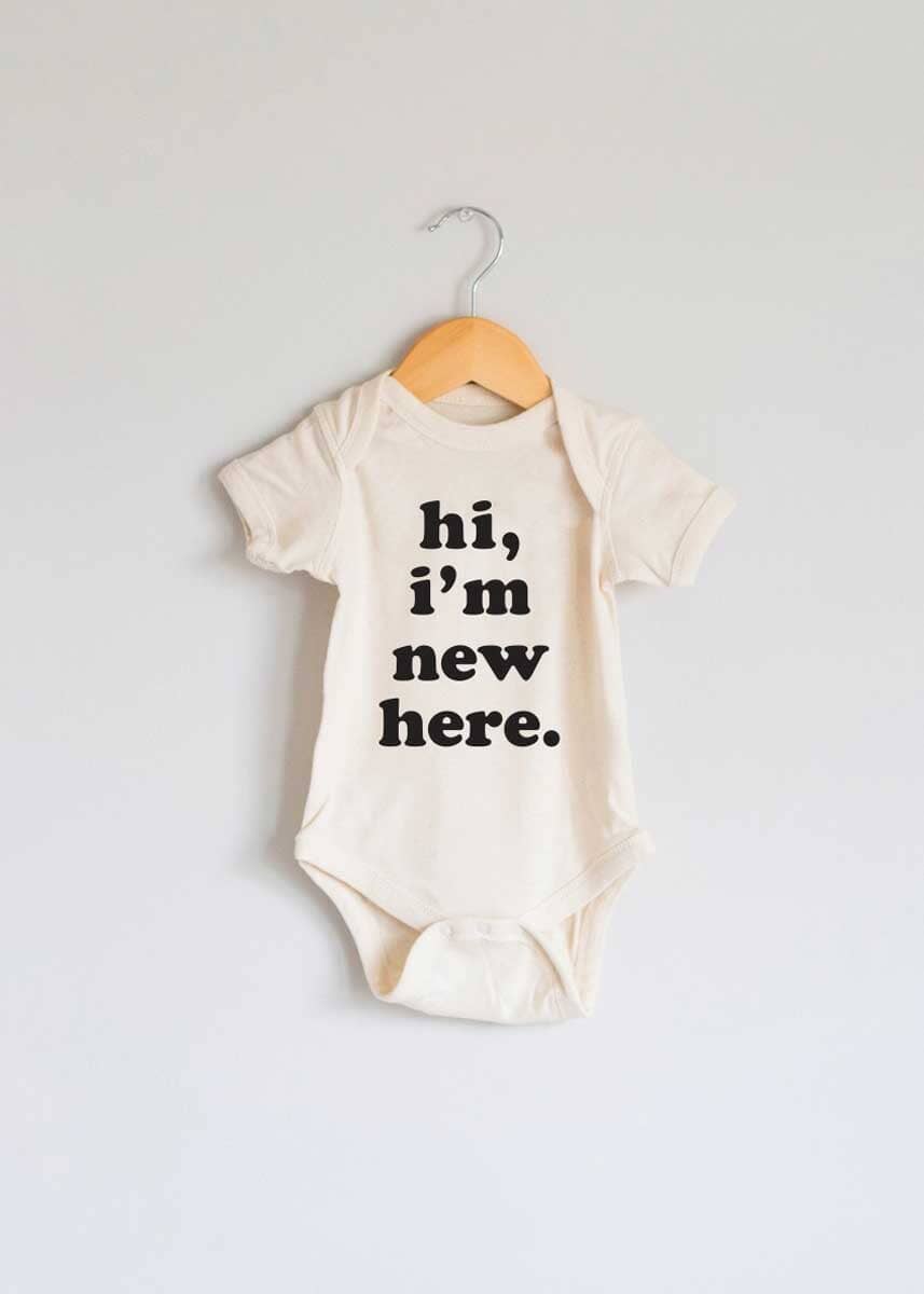 Hi I'm New Here Onesie - Black