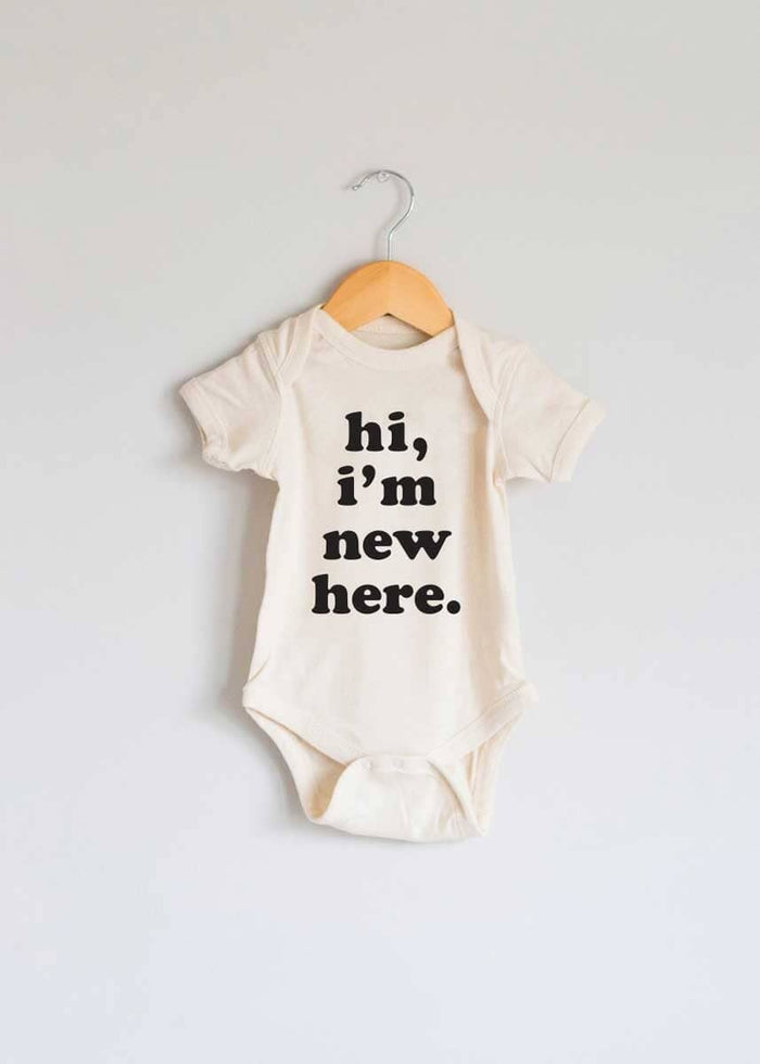 Hi I'm New Here Onesie - Black