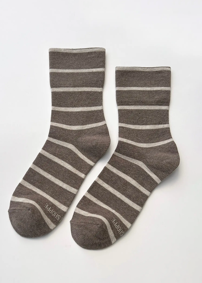 Wally Stripe Socks - Mocha