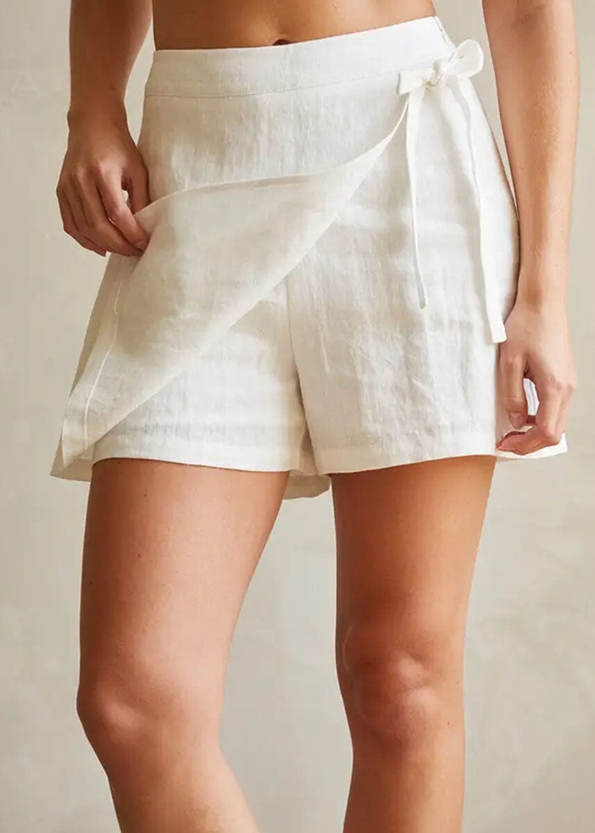Adelle Wrap Mini Skort - White