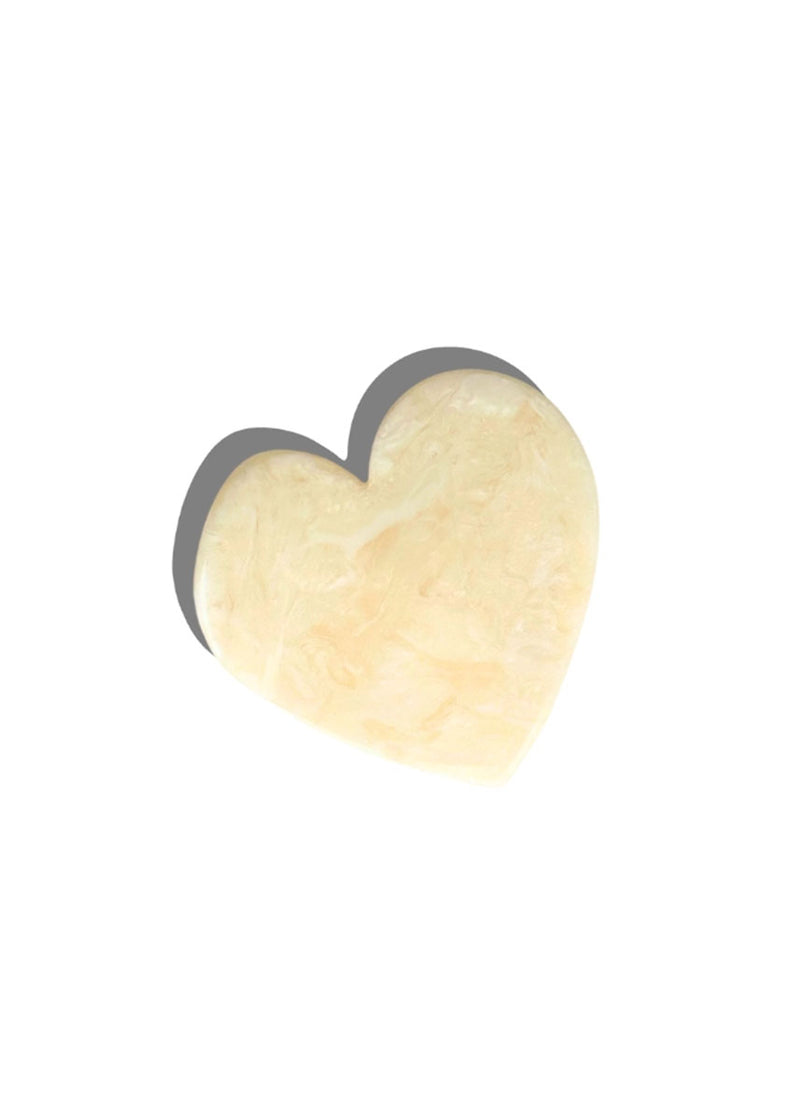 Heart Claw Hair Clip - Cream