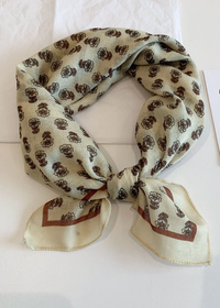 Floral Square Scarf - White