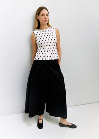 The Natalie Top - White & Black Dot