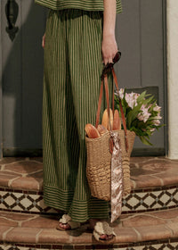 Olivette Striped Wide Leg Pants - Green