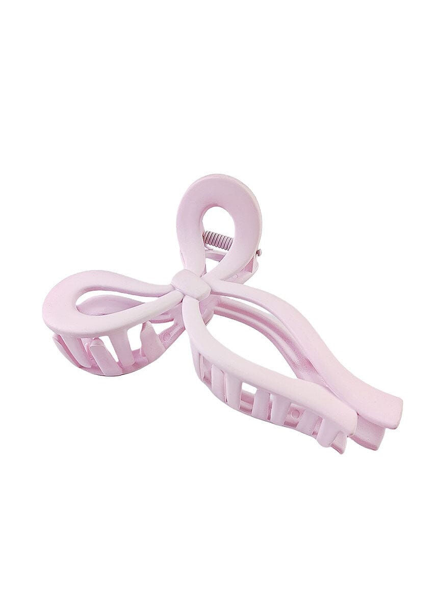 Matte Bow Hair Claw - Pink